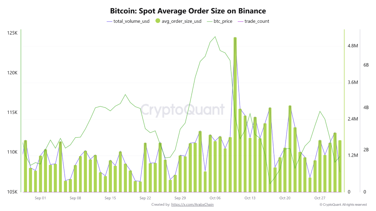 Binance Sees $1.96 Million Average Bitcoin Spot Orders as Whale Activity  Increases | CryptoQuant