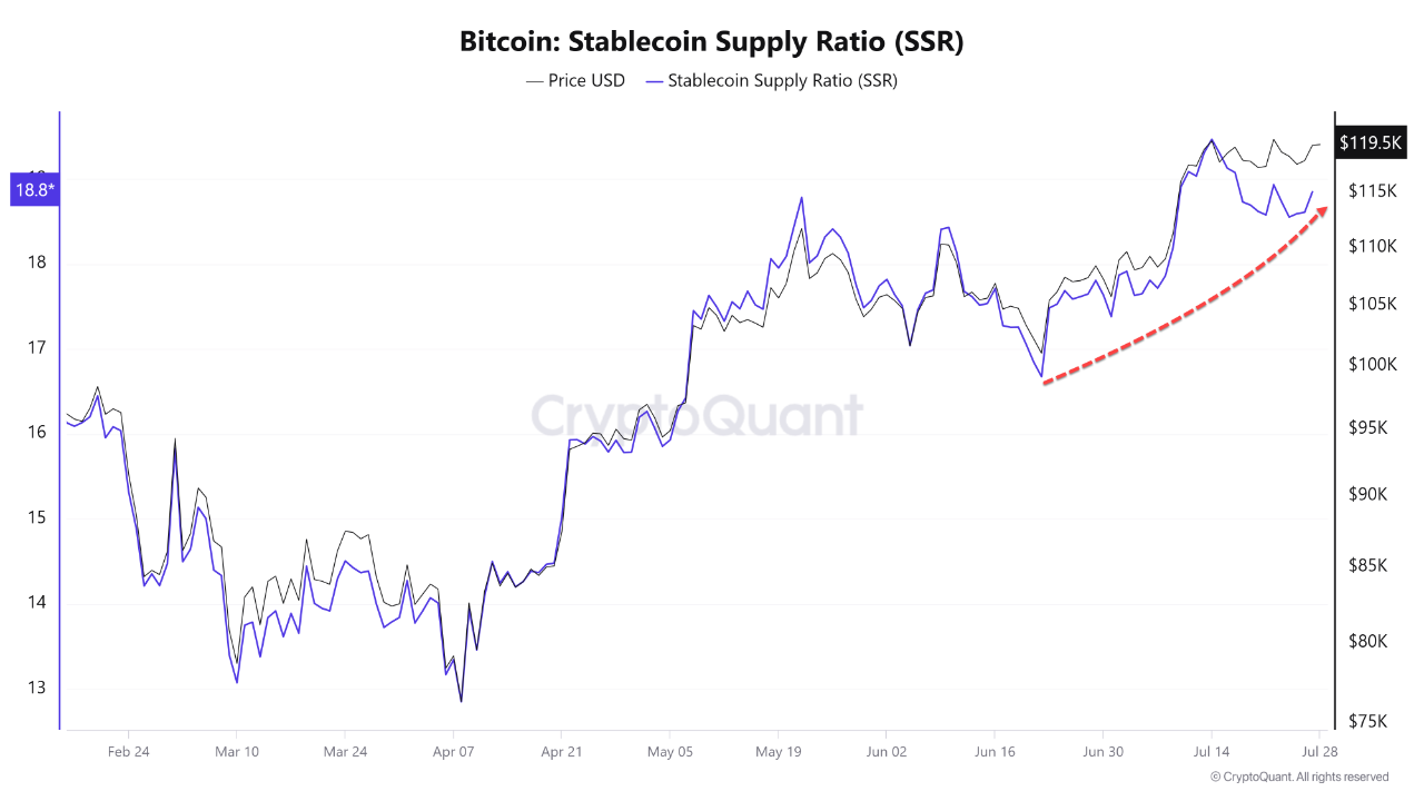 Bitcoin: stablecoin supply ratio metric