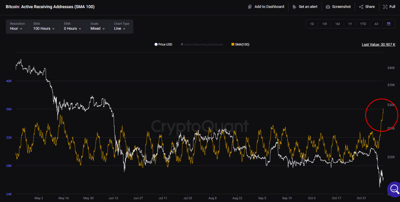 Bitcoin Active Receiving Διευθύνσεις