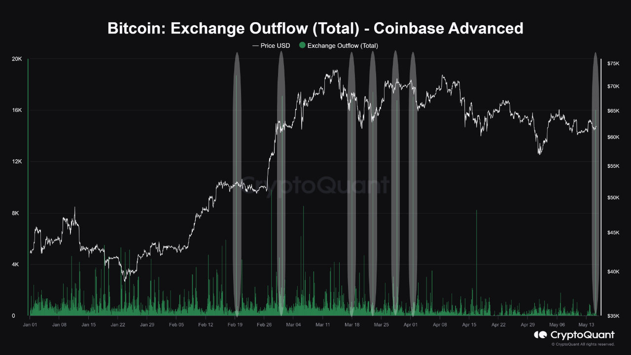 16,021 Bitcoin Outflow from Coinbase Occurred (Who Bought It?) | CryptoQuant