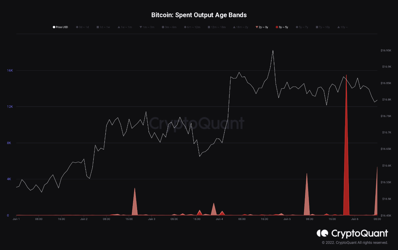 Bitcoin spent output age groups