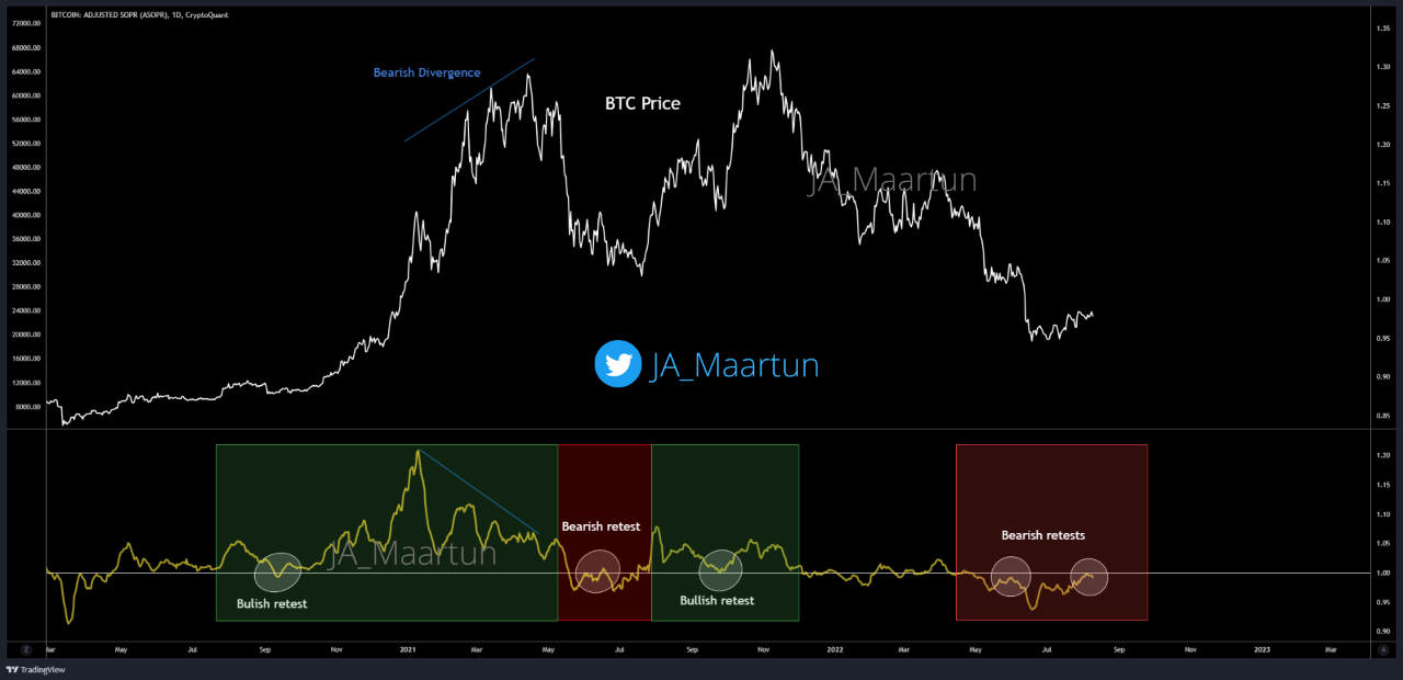 Bitcoin aSOPR Fails Retest Of Historical Bull-Bear Junction