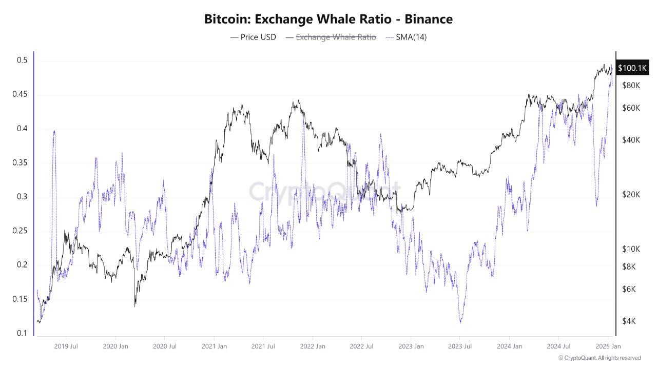 Bitcoin Exchange Whale Ratio.