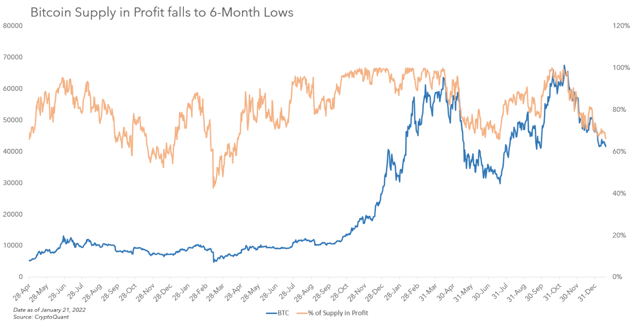 Bitcoin Supply in Profit Falls to 6-Months low | 크립토퀀트