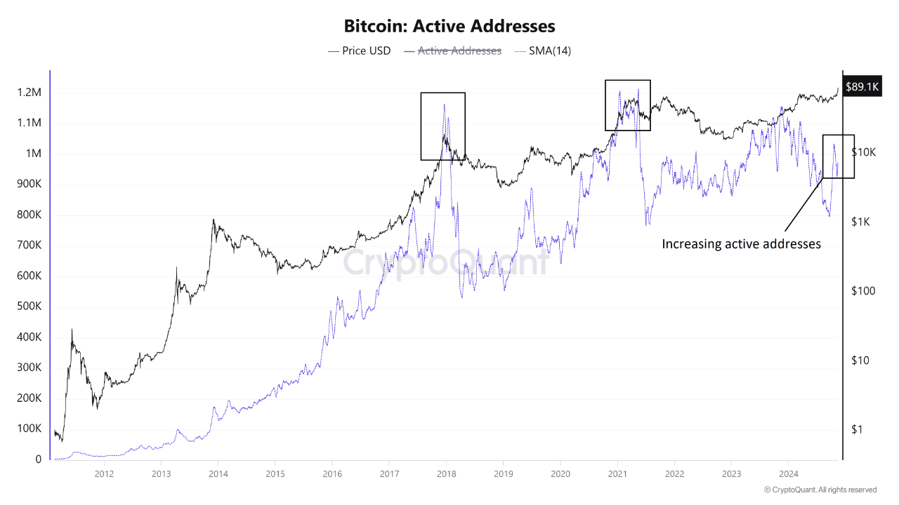 Bull Run is coming: Increasing active addresses Bitcoin | CryptoQuant