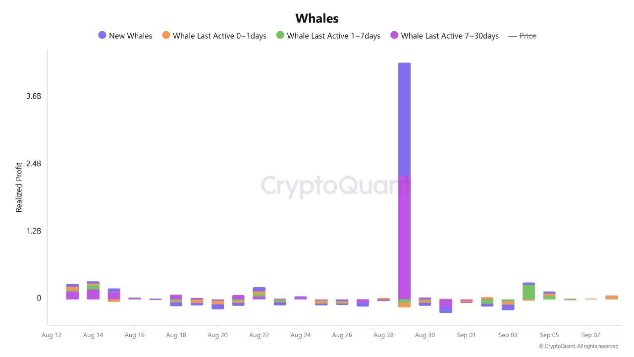 📊 Whale Realized Profit – Historical Spike on Aug 29, 2025 | CryptoQuant
