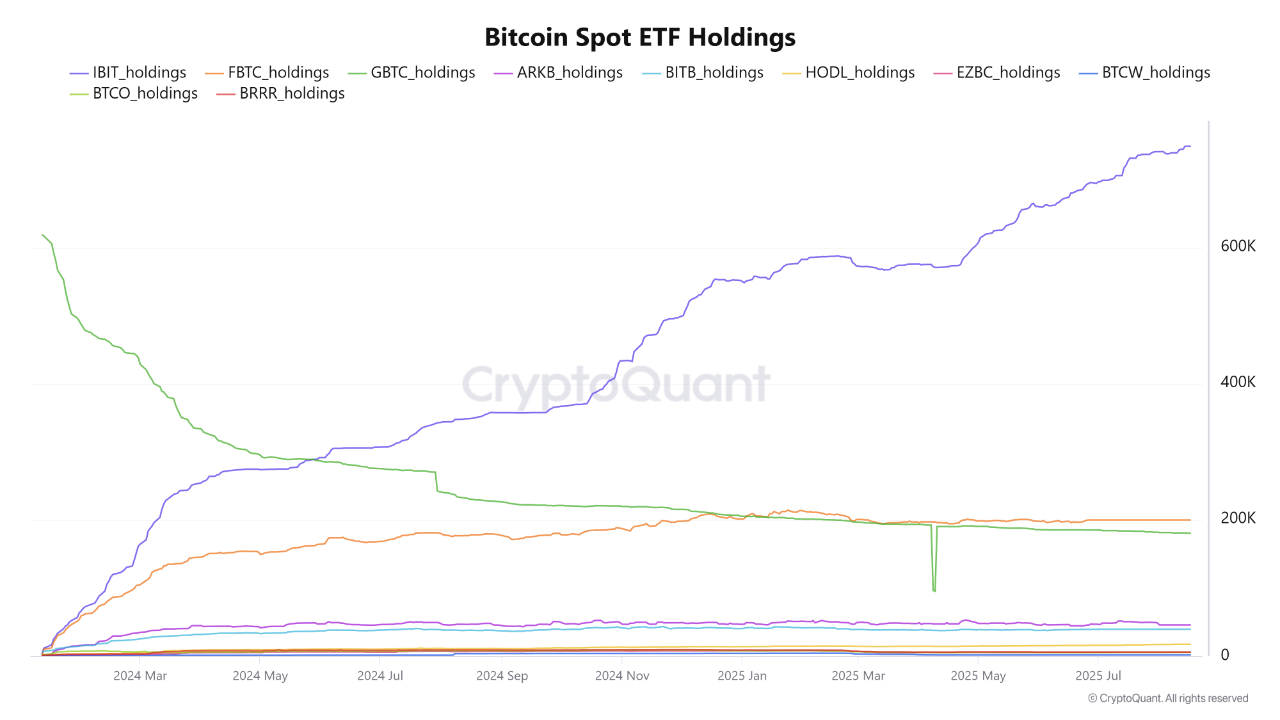 New Kings of Bitcoin: BlackRock & Fidelity Drive ETF Holdings to 1.25M BTC  ATH | CryptoQuant