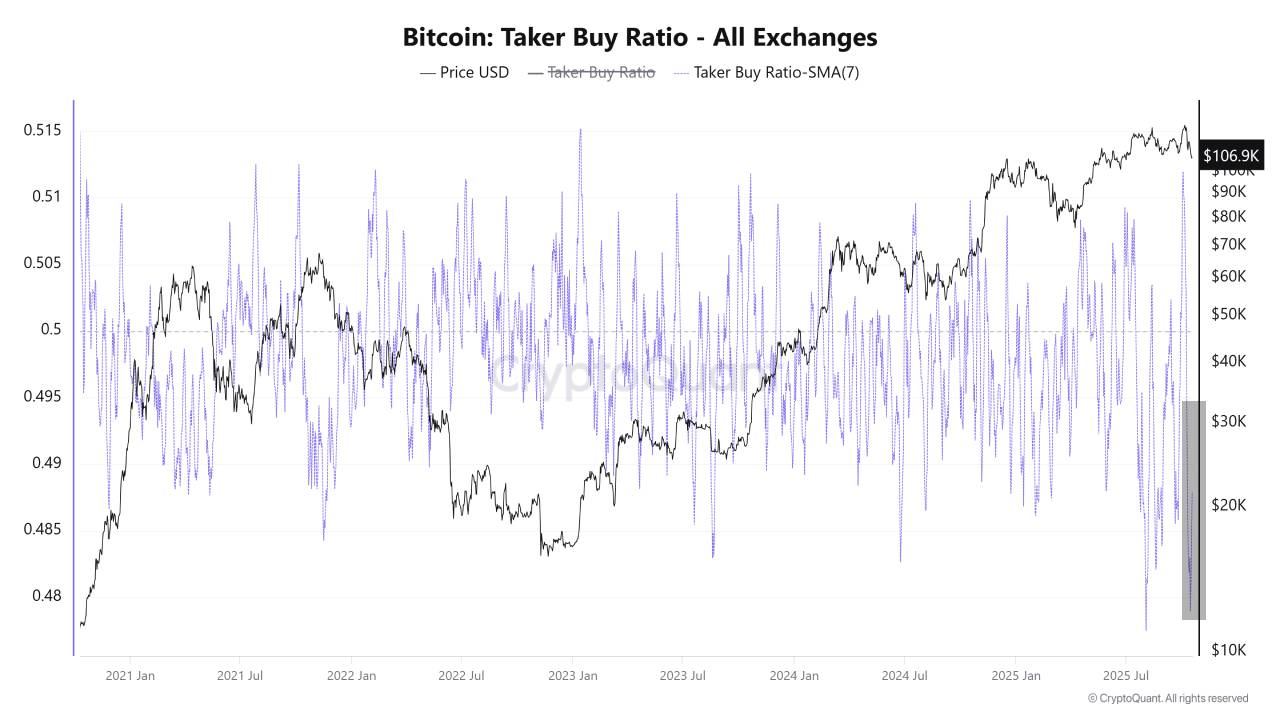 Peak Capitulation: Bitcoin Taker Buy Ratio Collapses on Binance & Major  Exchanges | CryptoQuant