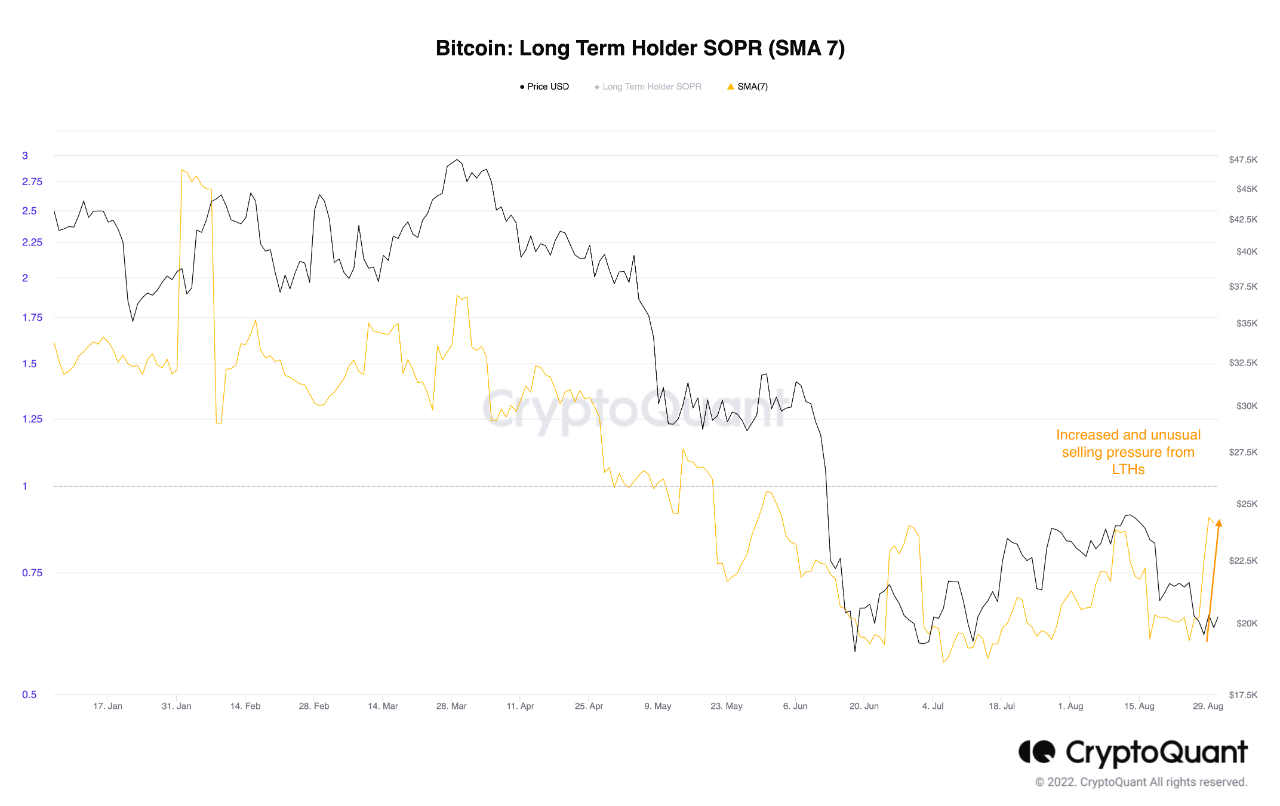 Titolare Bitcoin a lungo termine SOPR