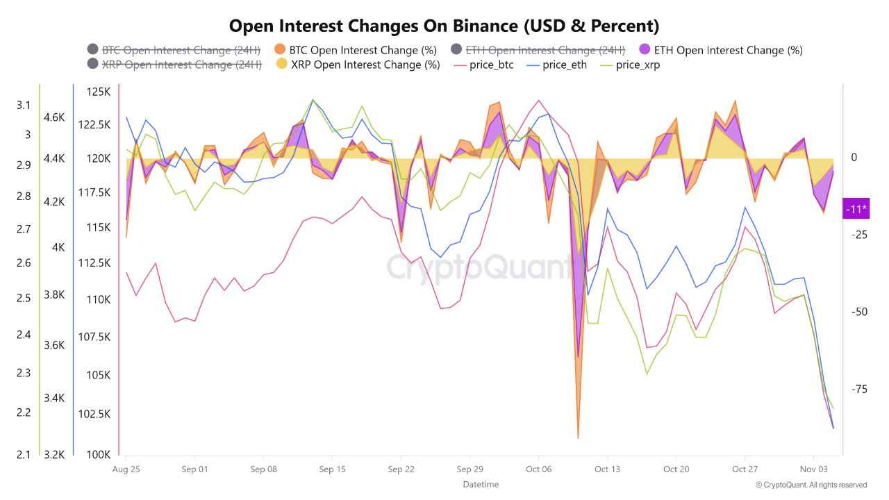 Binance Traders Pile into XRP as BTC & ETH Positions Unwind | CryptoQuant