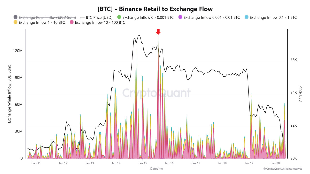 Bitcoin Under Pressure: Binance Retail Inflows and Whale Activity Tell the  Story | CryptoQuant