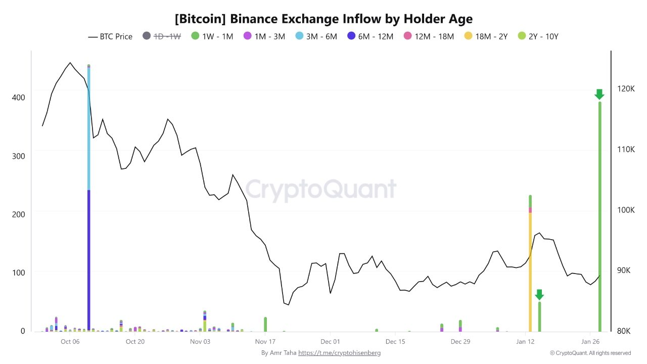 Bitcoin Deposits on Binance Surge as Recent Holders Take Action |  CryptoQuant