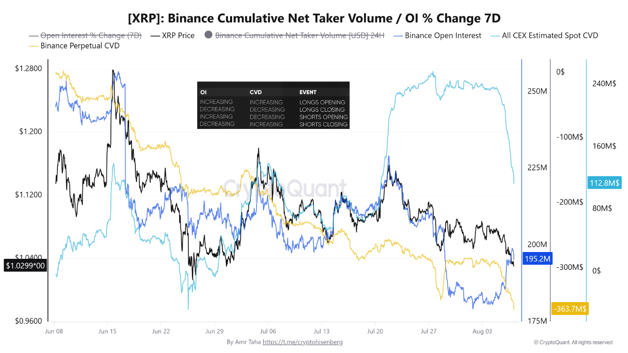 XRP Short Positioning Builds CryptoQuant