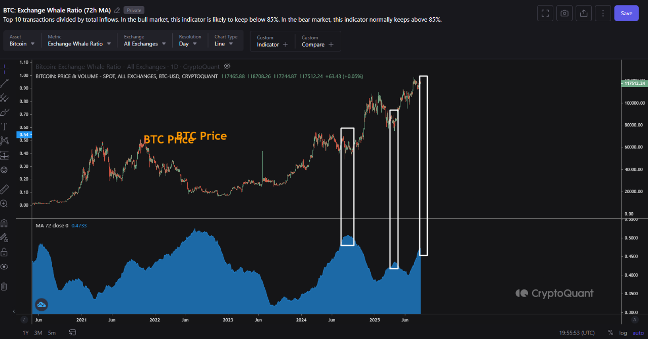Whale Ratio: Are Big Players Preparing for a Bitcoin Move? | CryptoQuant