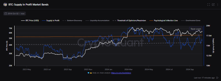 Bitcoin supply in profit.