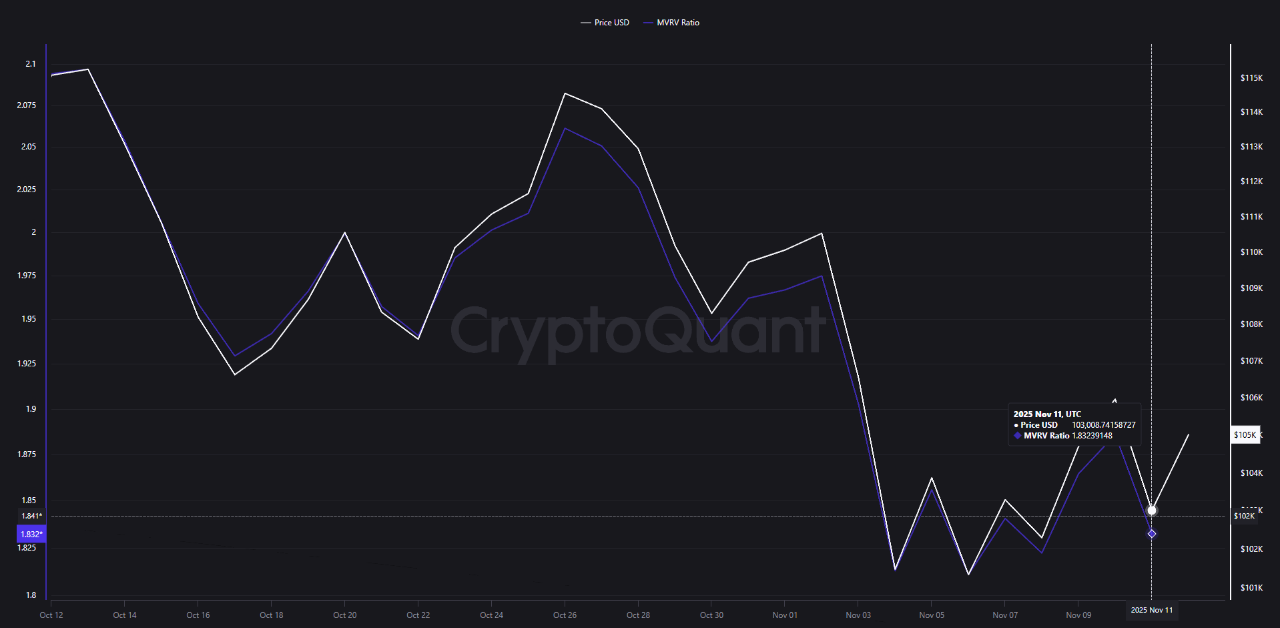 MVRV Near Fair-Value Zone — Bitcoin May Be Resetting for the Next  Accumulation Phase | 크립토퀀트