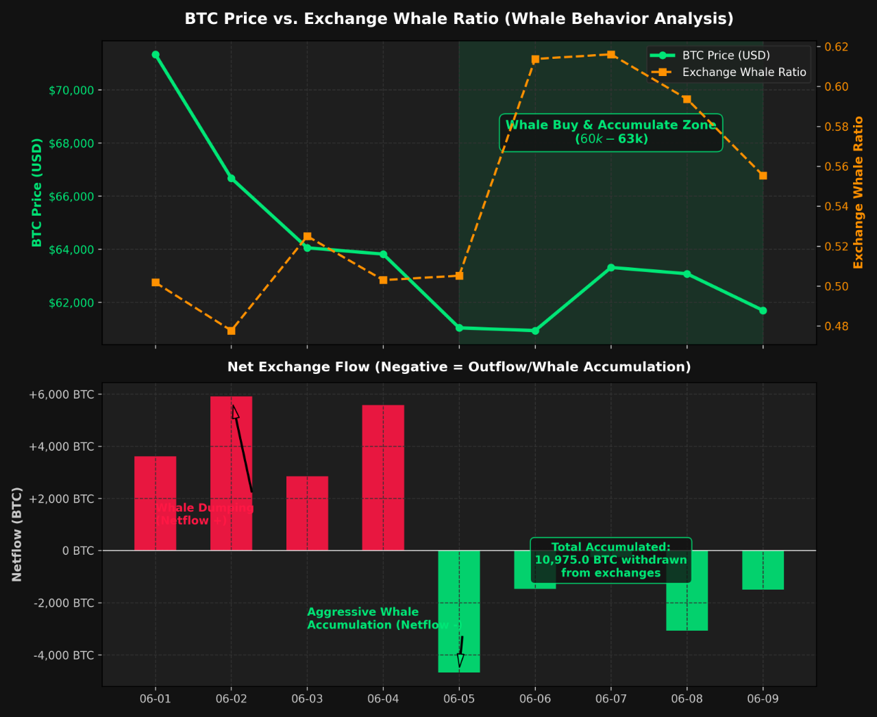 Bitcoin price vs. Exchange Whale Ratio | Source: Woominkyu