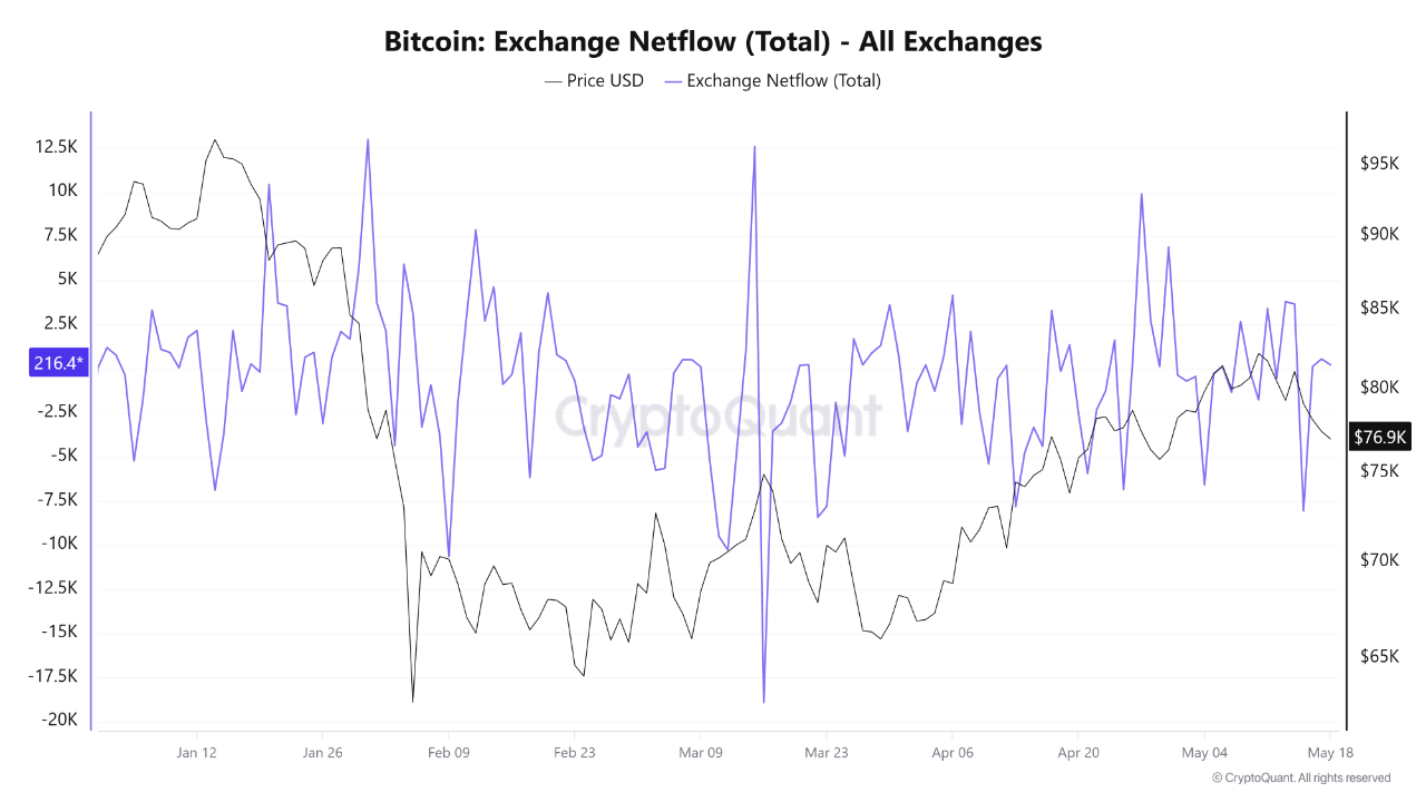 Bitcoin Exchange Netflow | Source: CryptoQuant